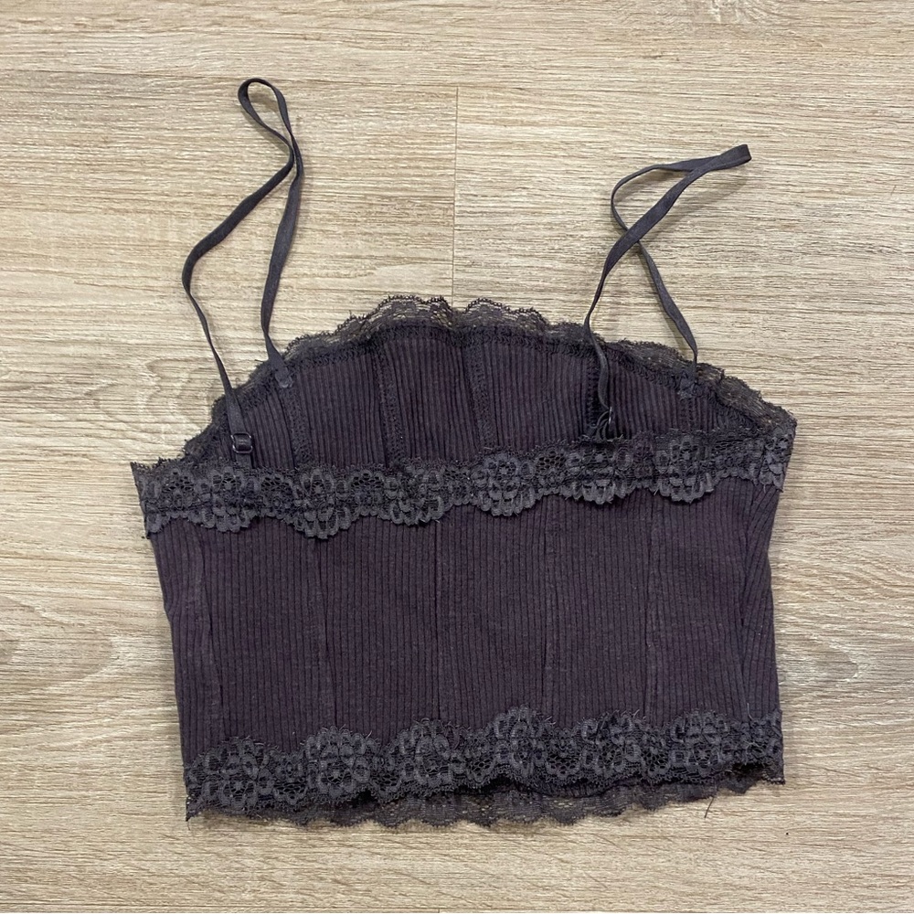 Garage XS Crop Corset Lace Trim Top - Picture 2 of 3